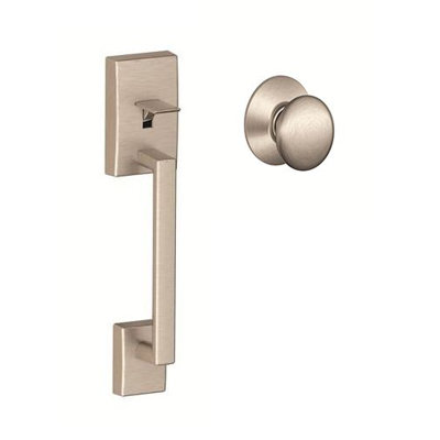 Century Lower Half Handleset with Plymouth Door Knob (Deadbolt Sold Separately)