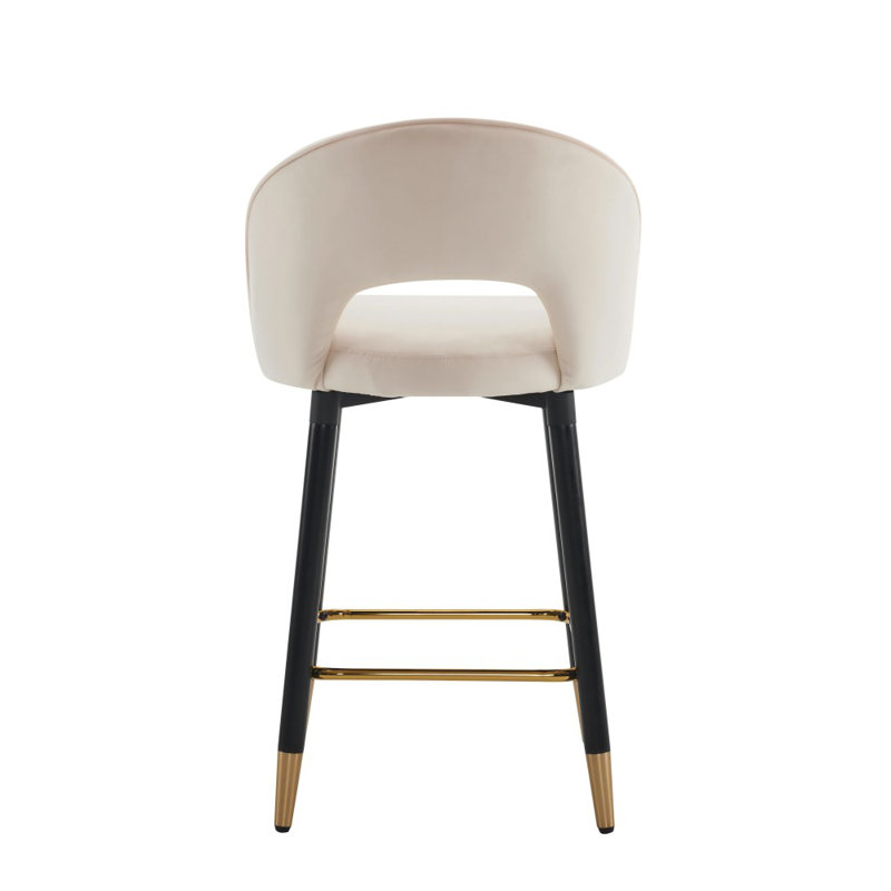 Avren Upholstered Counter Stool with Metal Frame, Beige