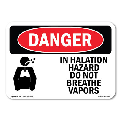 Inhalation Hazard Do Not Breathe Vapors Plastic Sign 24" X 18"