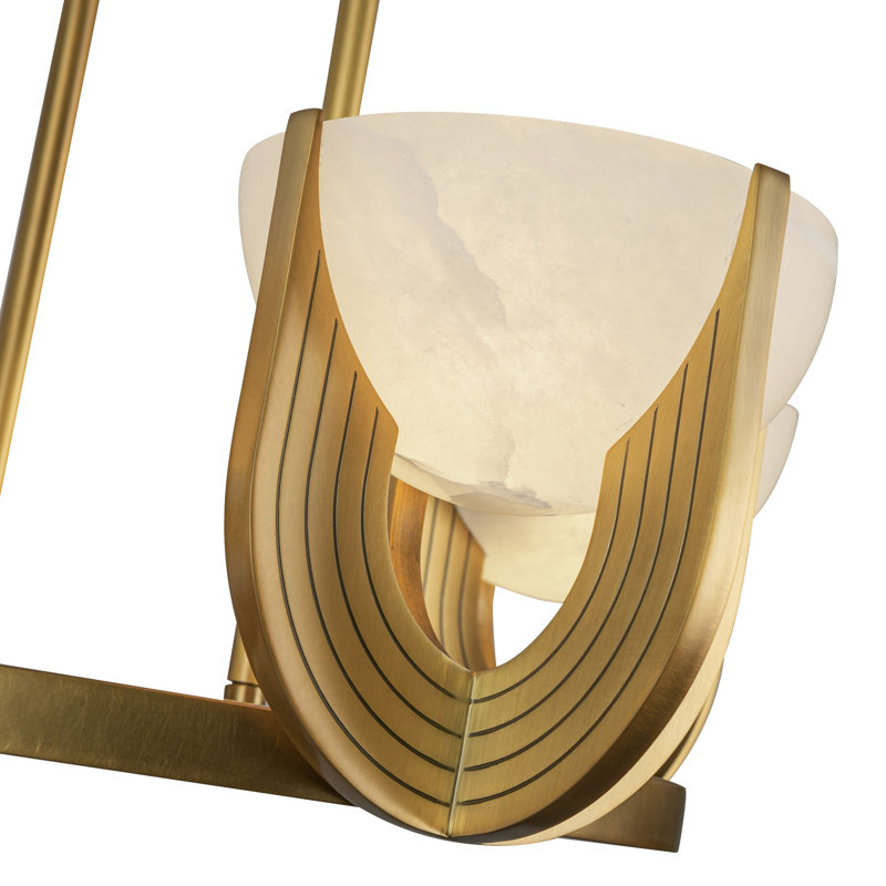 Colette Steel LED Chandelier by Elisa Carlucci, 6.25" H x 22.88" W x 22.88" D, 4, Vintage Brass