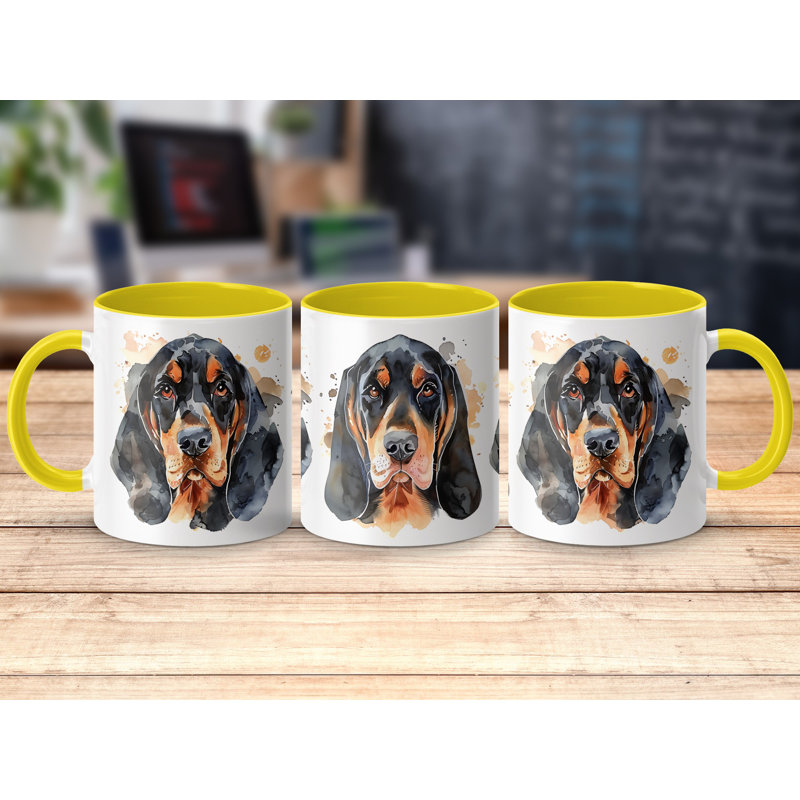 11oz Watercolour Basset Hound Design Coffee Mug, 2