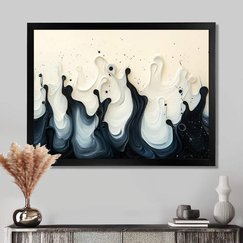 Chingford - art mural abstrait, Reproduction encadrée d'une seule photo, H 30 po x l 40 po, Noir, noir, noir, noir