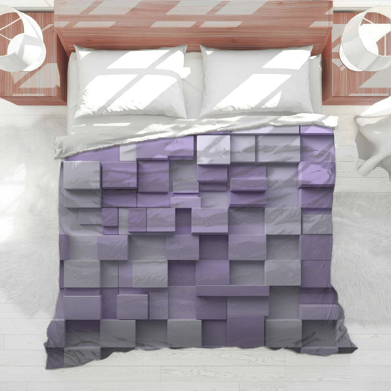 Purple Cubes Arrangement Comforter, Twin