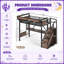 Lit mezzanine en métal AVELOR avec bureau intégré, prise de courant, éclairage DEL et rangement intelligent pour enfants et adolescents-2107045384-2107045386