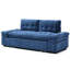 Lit convertible convertible 3 en 1 bleu pour dortoirs et petits espaces, coussins de dossier moelleux, structure en métal, revêtement en lin respirant, rembourrage à haute élasticité-1035605069