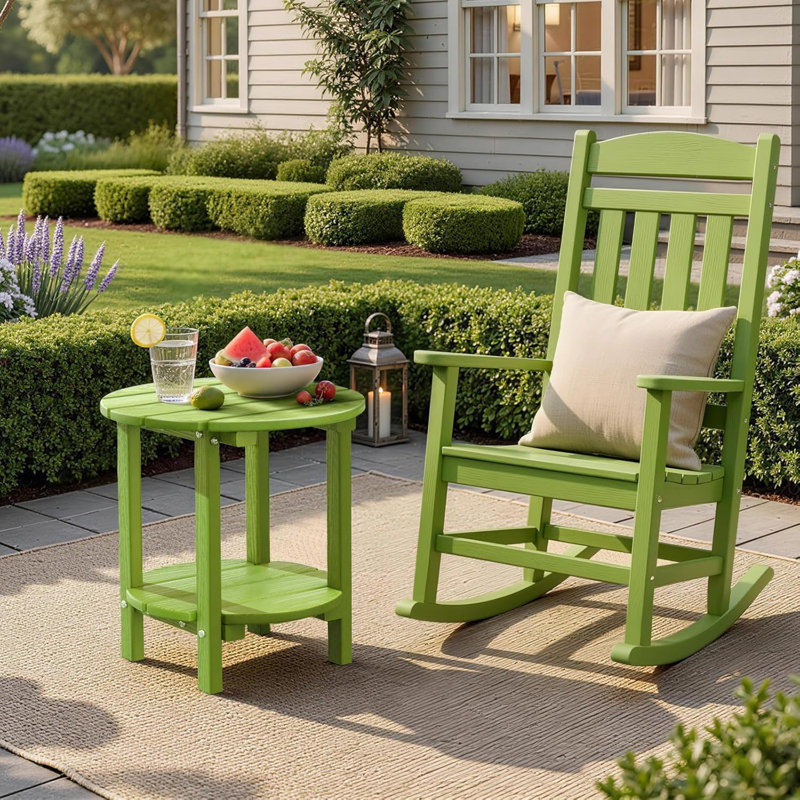  Table d'appoint Classic Classic, table de patio Adirondack à 2 niveaux, Vert citron
