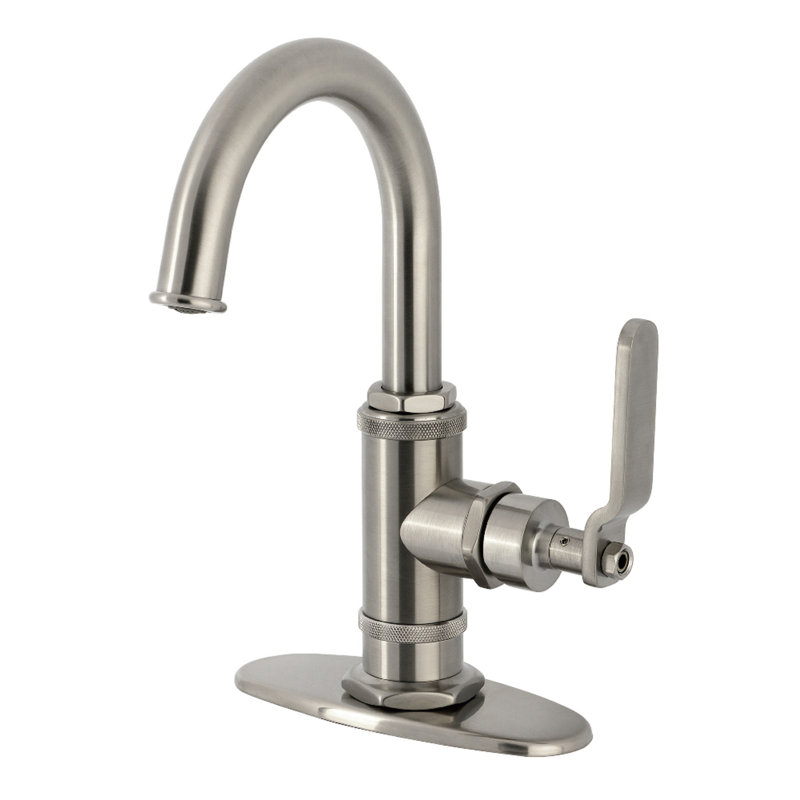 Robinet pour salle de bain à poignée simple Kingston Chrome KSD2211KL Kingston, Nickel brossé