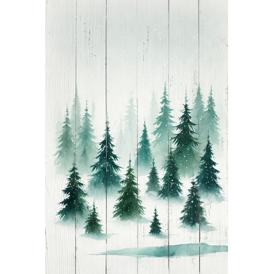 «Whispering Pines - Snowy Forest Scene», art sur toile
