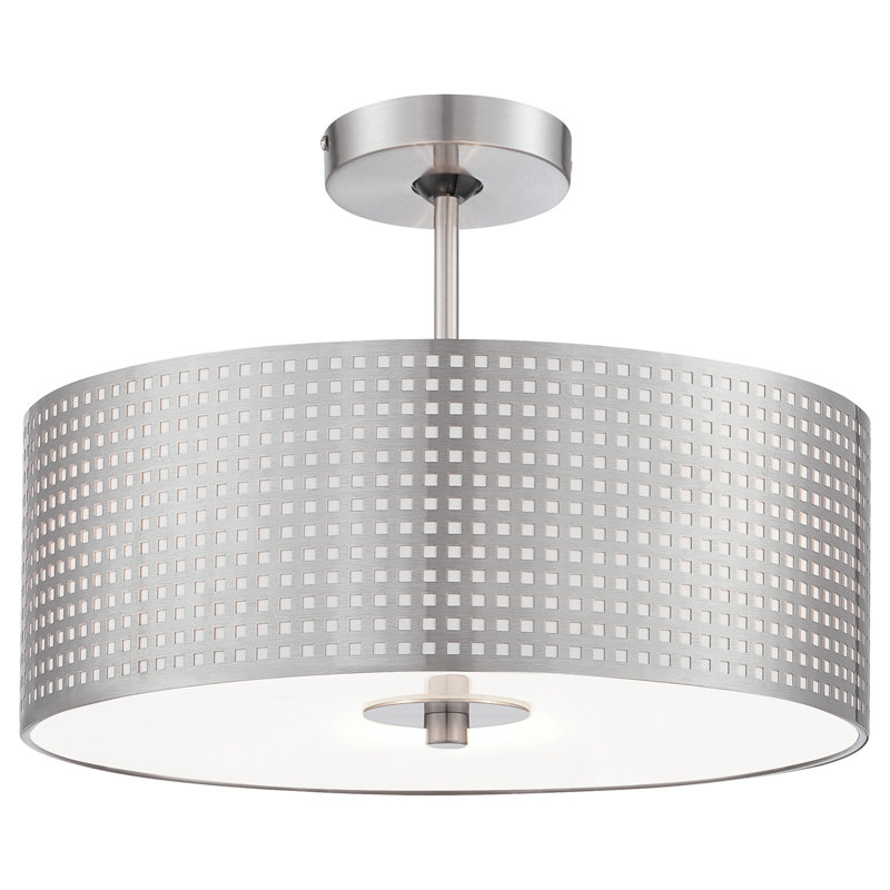 Luminaire suspendu tambour 1 lumière, H 7,5 po x l 24 po x P 24 po