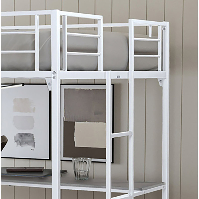 Lit double mezzanine Arnout, Blanc