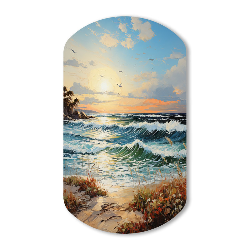 Art mural en métal asymétrique Manrique Beach Sand Euphoria III, H 31 po x l 19 po