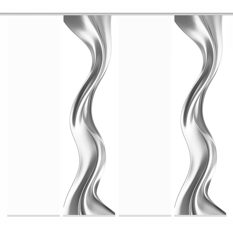 Polyester Room Darkening Track Insert Sliding Panel, Silver colors