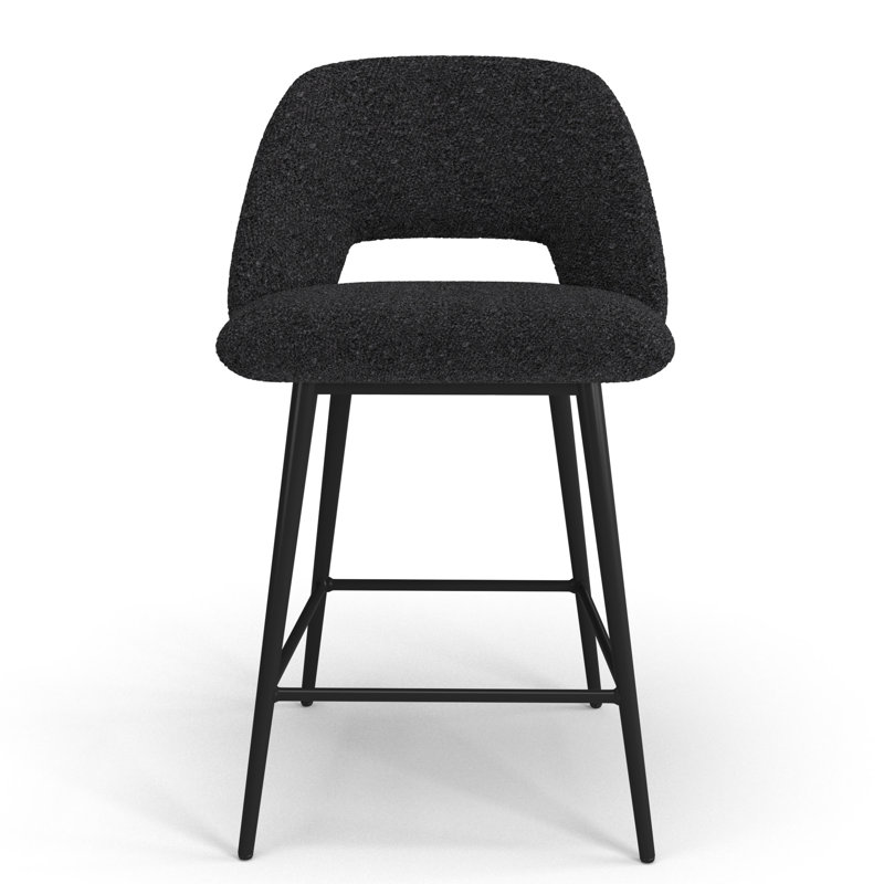 Valdez Boucle Bar & Counter Stool, Counter Height (23” Seat Height), Black Boucle