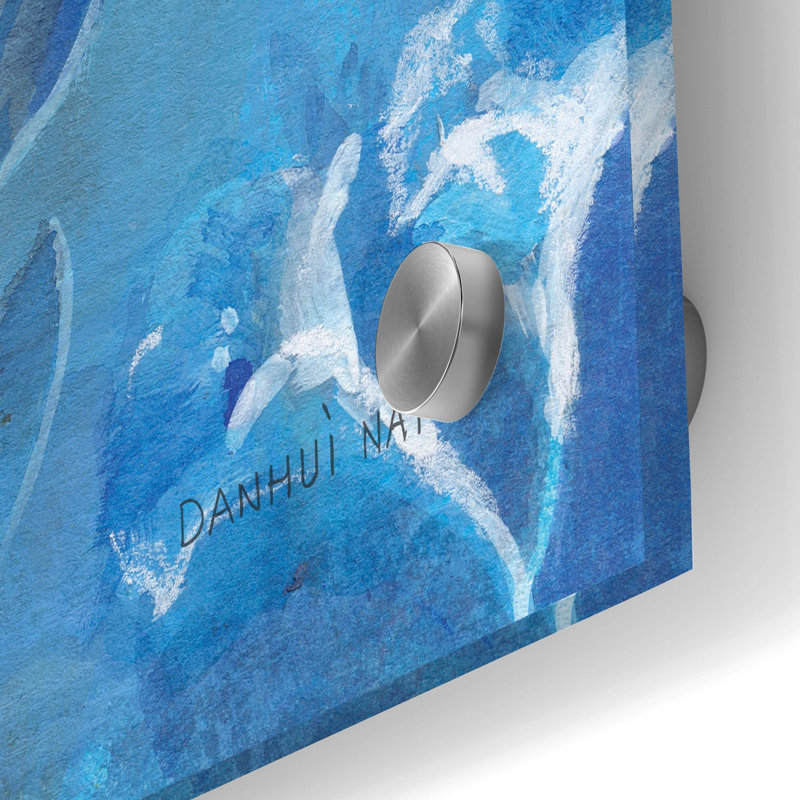 «Modern Brocade 1» par Danhui Nai, art mural en verre acrylique, 24 po x 36 po