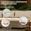 Ensemble de conversation 5 pièces avec chaises basses, ensemble de conversation avec patio et table basse, 4 chaises pivotantes en osier -1040478538