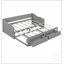 Lit de jour extensible en bois avec lit gigogne et rangement, idéal pour les chambres d'amis multifonctionnelles et l'optimisation de l'espace.-1229509866