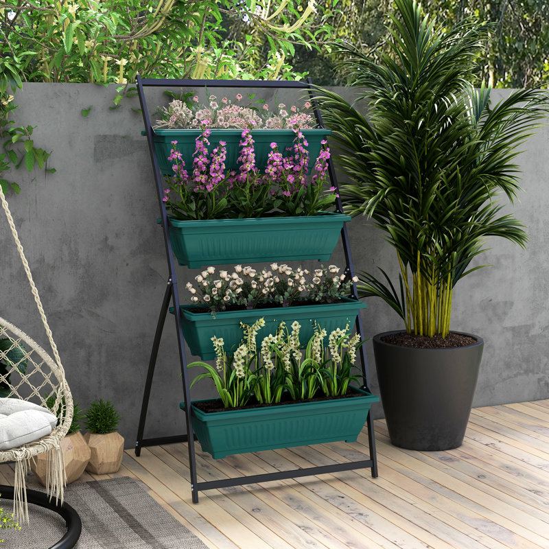 4 Tier Vertical Garden Basket - Self Draining For Optimal Growth Elevated Planter Keep Your With