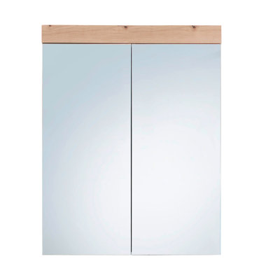 Edin 60 mm W 77 mm H Surface Framed Mirrored Bathroom Cabinets 2 Shelves with Mirror