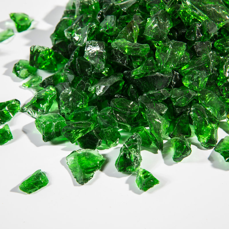  Teamson Home 1/2 " Reflective Fire Glass for Fire Pits 9 lb / 4 kg Bag, Green