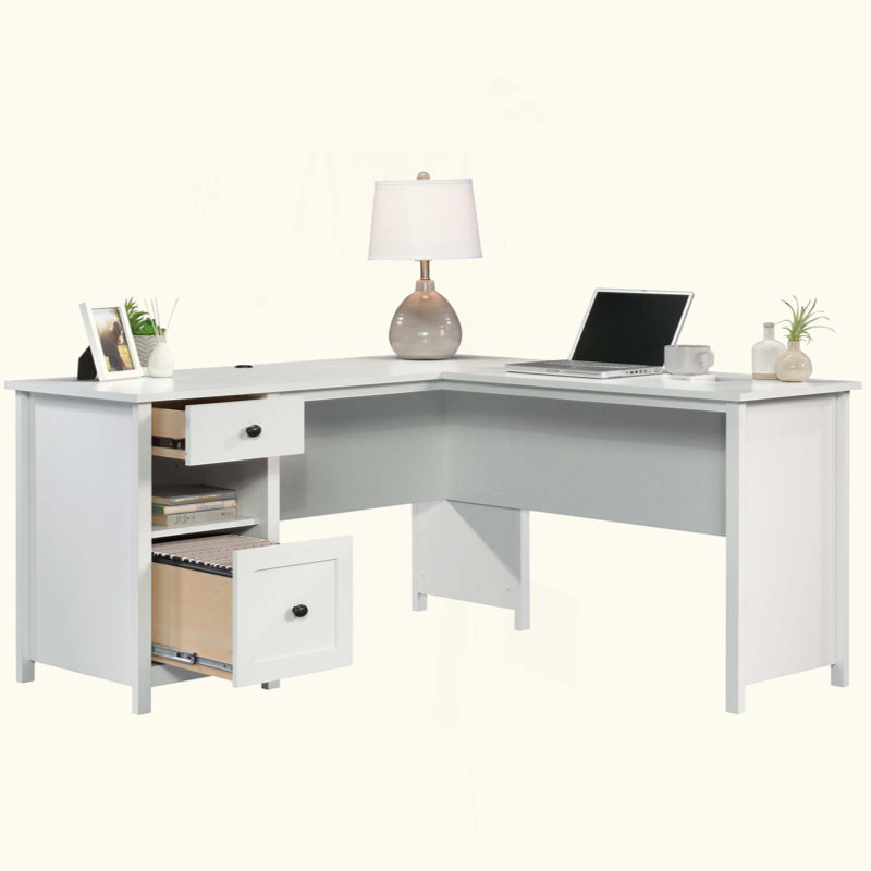 Bureau en L, Blanc