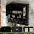 41 Wall Mounted Bathroom Mirror Cabinet With Storage Drawers, Hooks, And High-Define Mirrors, 24-Inch, Black Painted, Modern Look 24-Inch Clear Mirrors For Organizing Essentials, Style, Solid Wood-647356661