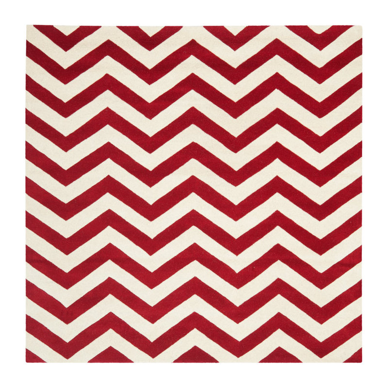 Teresita Chatham Hand Tufted Wool Chevron Rug, Square 5'