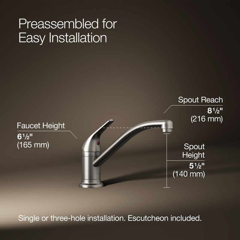 Single Handle Kitchen Faucet, Vibrant Stainless