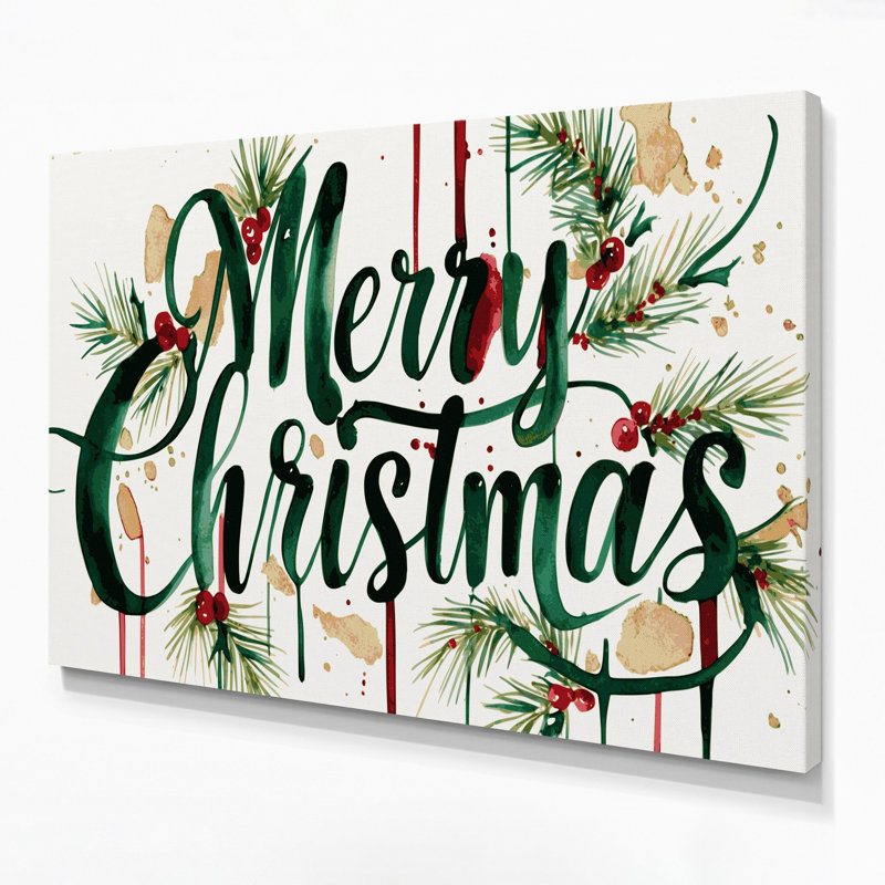 Art mural de Noël sur toile typographique de Noël, H 16 po x l 20 po