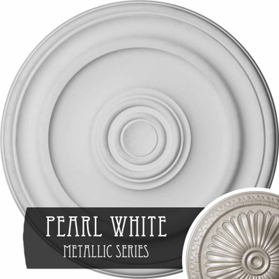 Endurathane Kepler Traditional Ceiling Medallion, 19 3/4"OD x 1 1/2"P (For Canopies up to 4 1/2"), Hand-Painted Pearl White Finish