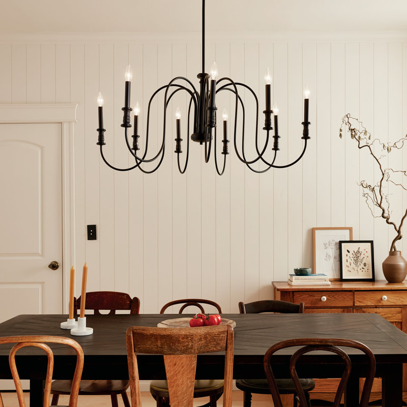 Lustre noir 9 lumières Karthe, Noir