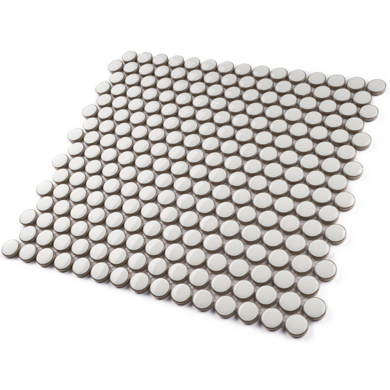 Carrelage mural en porcelaine lustré 12,41 po x 11,46 po Porcetile, Blanc