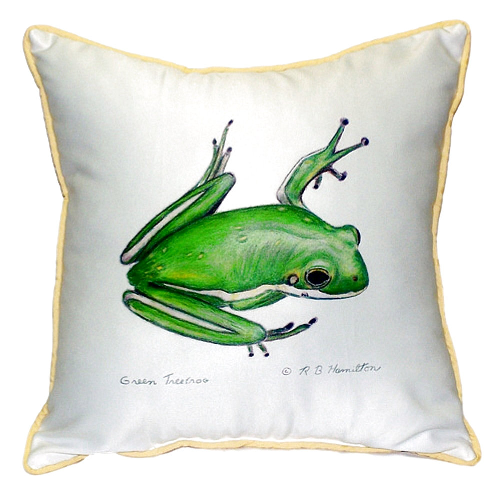 Garden Treefrog Outdoor Square Pillow Cover & Insert Betsy Drake Interiors 