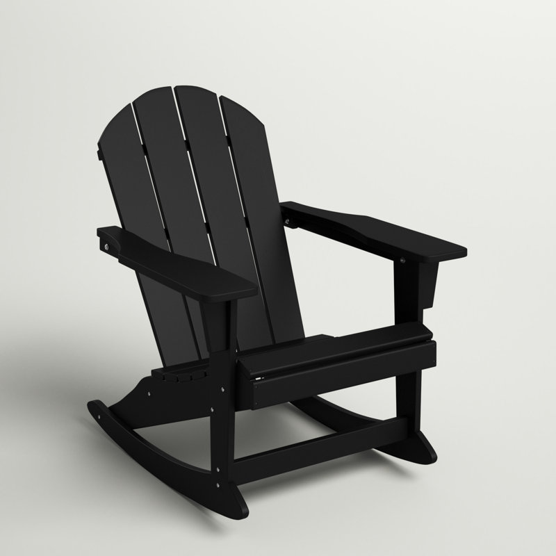Laguna HDPE Rocking Adirondack Chair, Black
