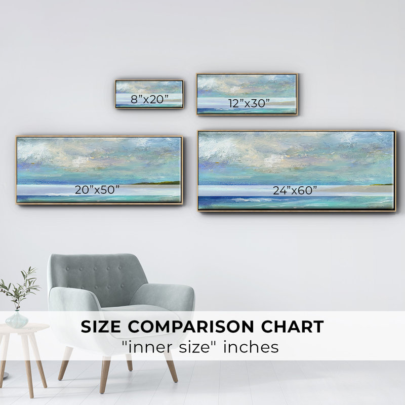 Island Inlet- Framed Canvas, 8" H x 20" W