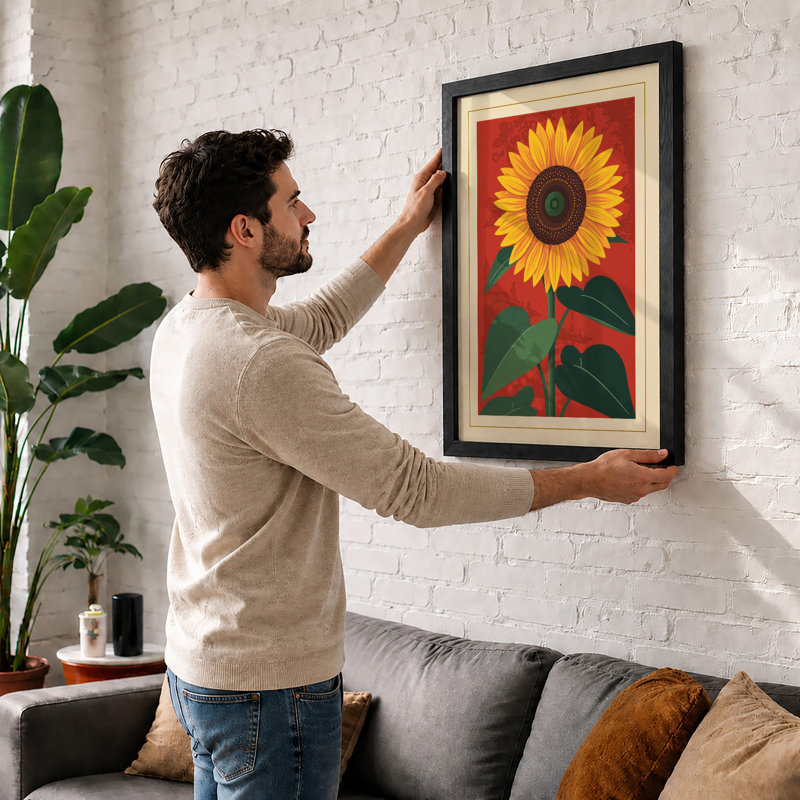 Sunflower Bold Botanical - Print, Unframed, A4 - 29.7 x 21.0 cm