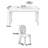 French Vintage Rectangular Dining Table 4 - Person Solid Wood Solid Wood Top Four Leg Dining Set
