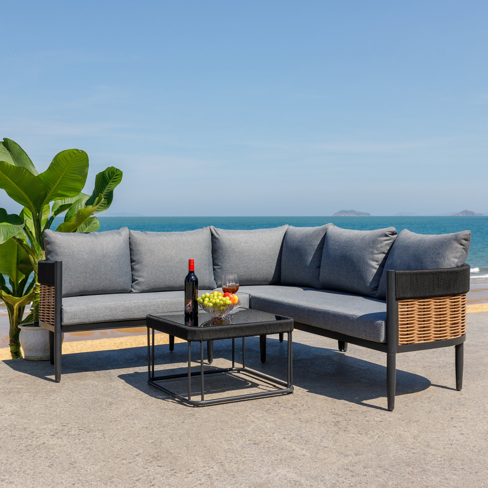Corrente Corner Set, Gray