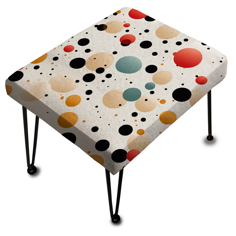 Motif vibrant à pois multicolores - Repose-pieds rectangulaire à pois