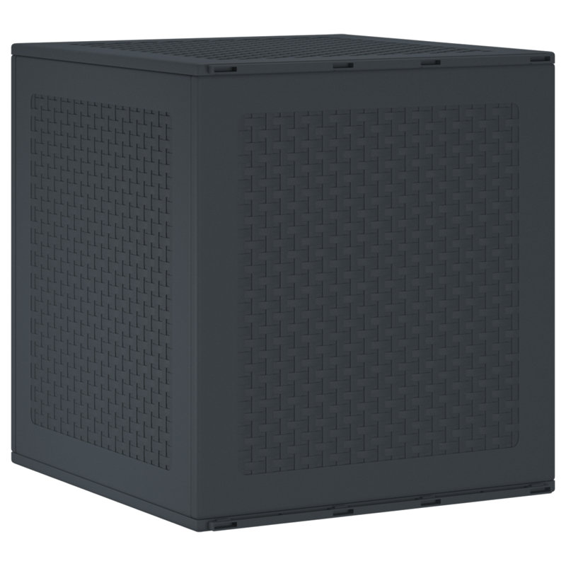 Boîte de rangement pour jardin Vidaxl 21,7 po x 20,9 po x 22,4 po en PP, Anthracite