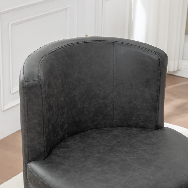 Charys 31.5"  Faux Leather Dining Chair(Set of 4), Black