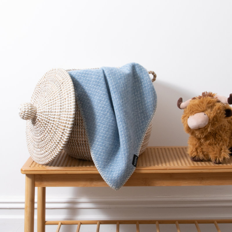 Wool Baby Blanket, Blue
