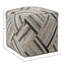 Edith Hide Upholstered Pouf, Grey