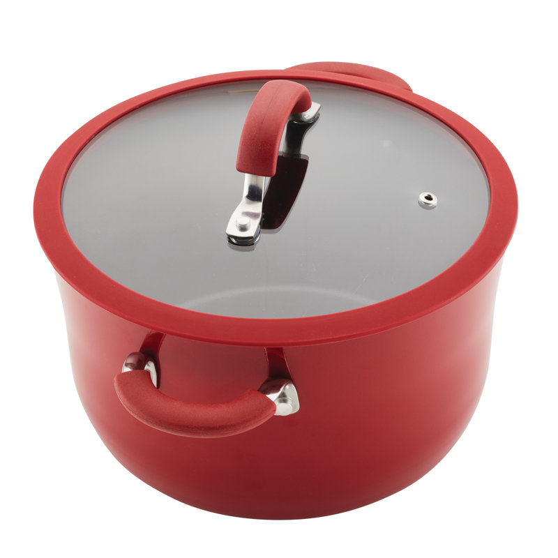 Rachael Ray Cook + Create Aluminum Nonstick Cookware Set, 11-Piece, Red