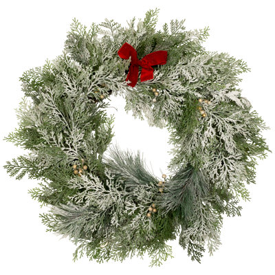 Real Touch Cedar And White Pine Artificial Christmas Wreath - 30" - Unlit