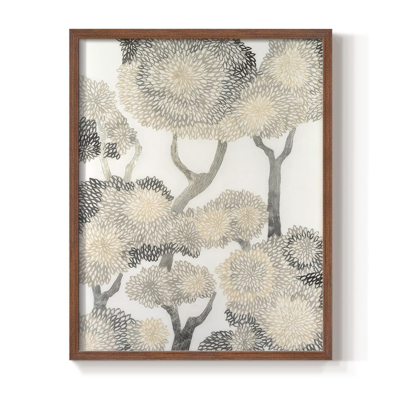 Impression encadrée Dewdrop Maple II - bois massif, H 21 po x l 17 po, Noyer