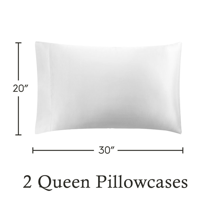 Satin Pillowcases, Queen Pillowcase, White