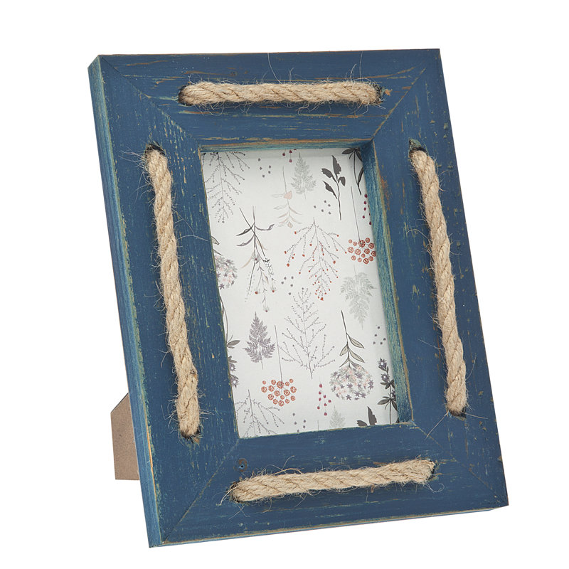 Blue Wood Embossed Picture Frame