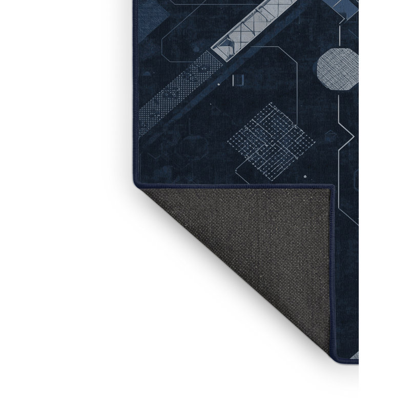Tapis gris moelleux doux et moelleux à motif de lune à motif de lune moderne et chic, 8 x 10