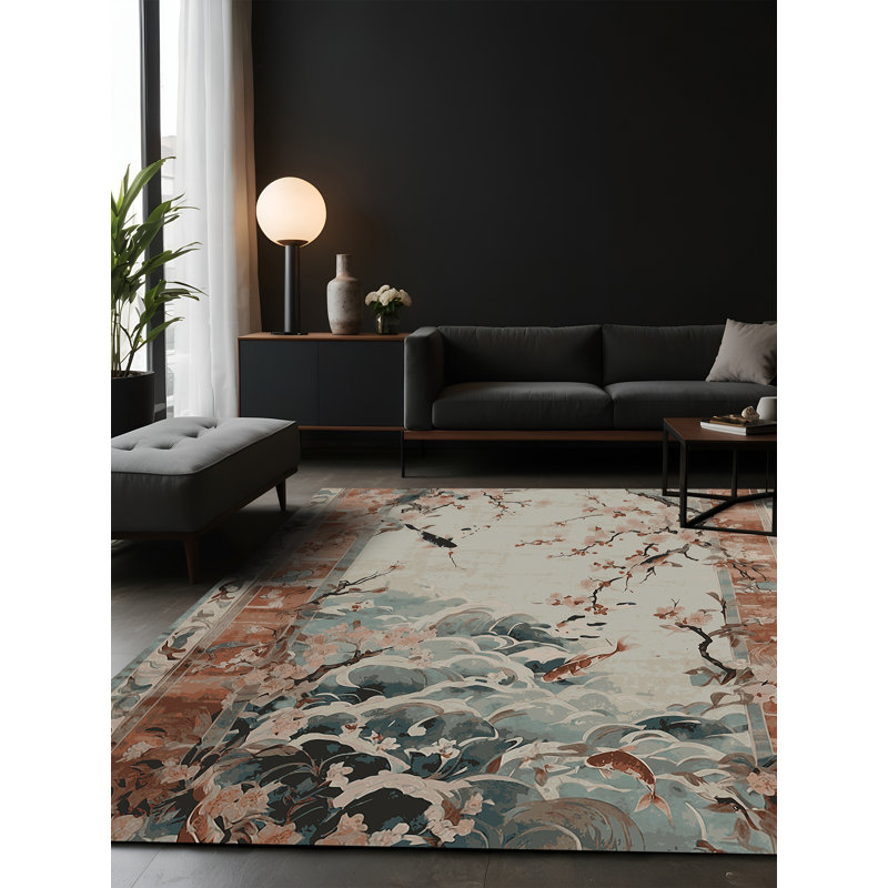 Tapis gris soyeux et moelleux, Carré 4 pi