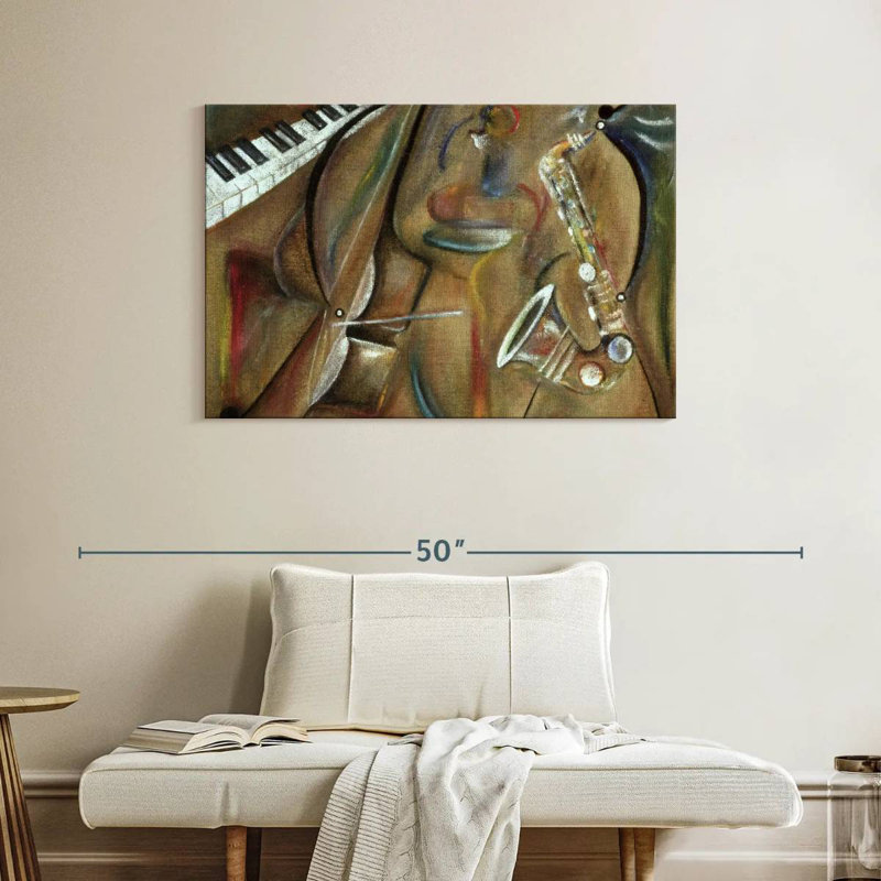 Abarca Burlap Sax, 26" H x 39" W